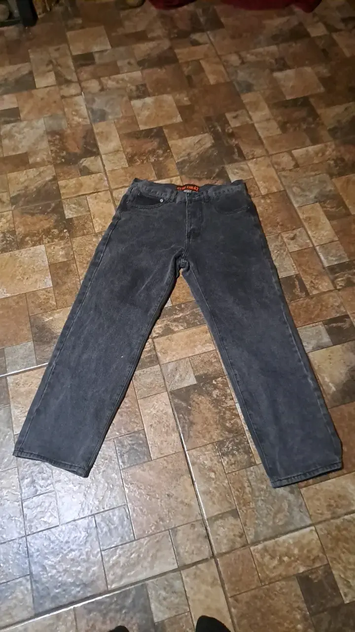 Baggy jeans gris/negro para hombre - 1
