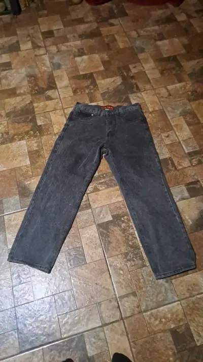 Baggy jeans gris/negro para hombre - miniatura 1