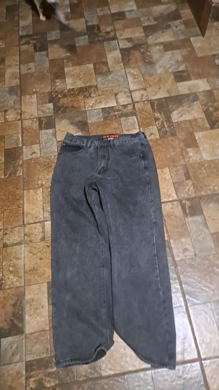 Baggy jeans gris/negro para hombre - 3