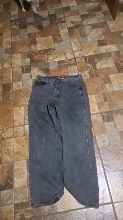 Baggy jeans gris/negro para hombre - miniatura 3