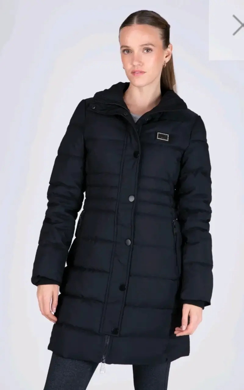 Abrigo largo acolchado beige para mujer everlast - 3
