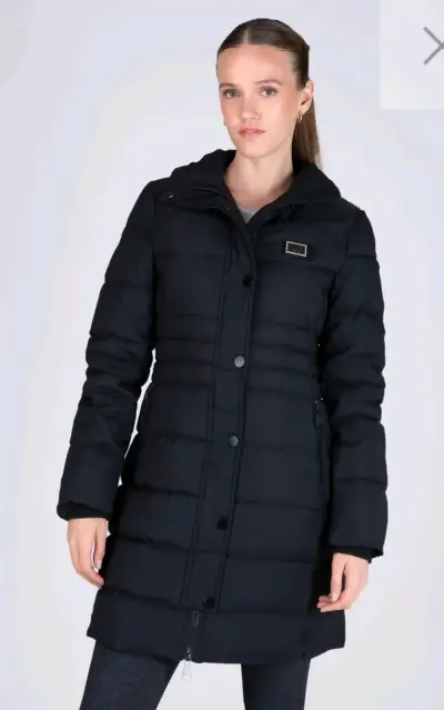 Abrigo largo acolchado beige para mujer everlast - miniatura 3