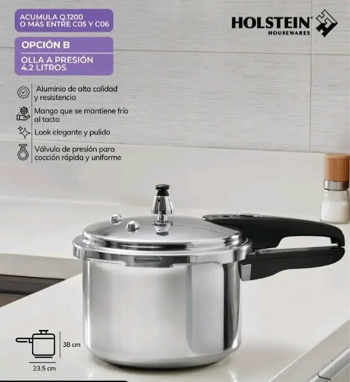 Olla a presión Holstein 4.2 litros aluminio