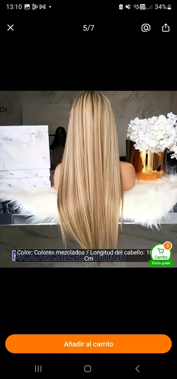 Peluca larga rubia con colores mezclados - 1