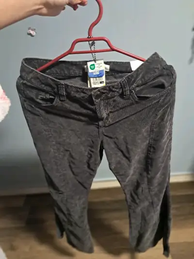 Pantalones de mezclilla gris oscuro para mujer - miniatura 1