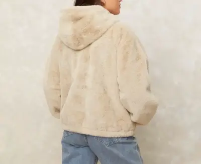 Peludo Oversize con cierre y gorro - miniatura 4