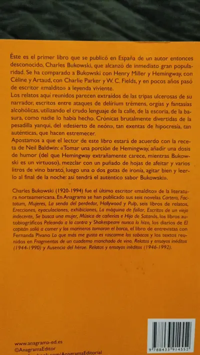 Libro 'Erecciones, eyaculaciones, exhibiciones' de Bukowski - miniatura 2