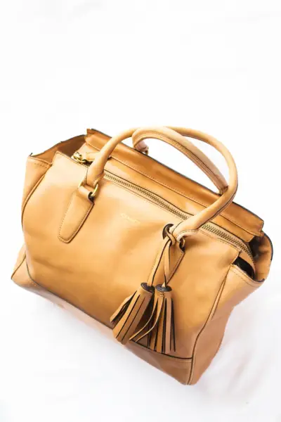 Bolso de cuero Coach camel - miniatura 1