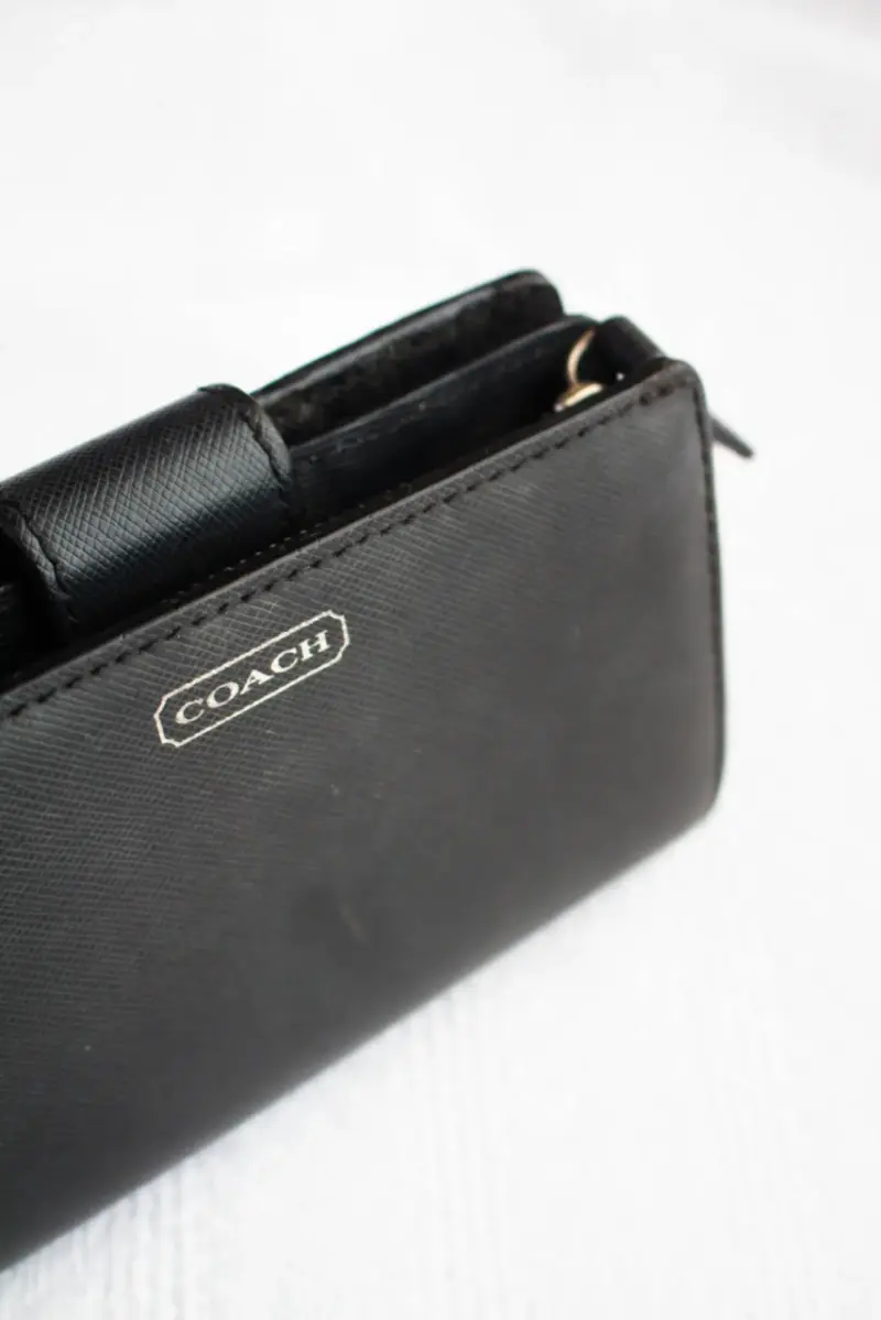Billetera Coach negra de cuero - 3