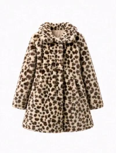 Abrigo de piel estampado leopardo, marca Limonada - miniatura 1