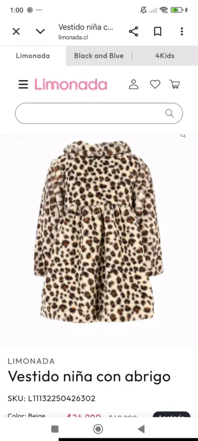 Abrigo de piel estampado leopardo, marca Limonada - miniatura 2