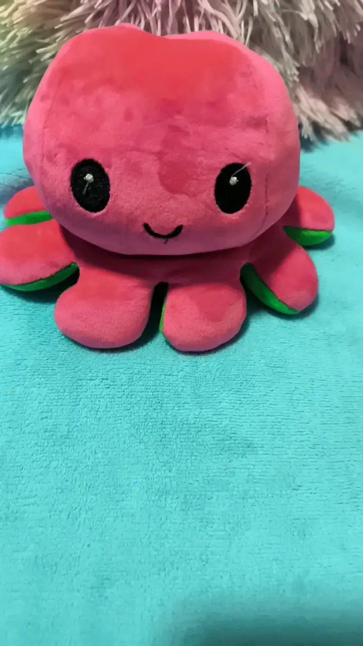 Pulpo de peluche reversible verde - 2