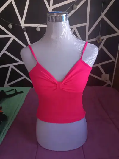 Top rosado sin mangas para mujer - miniatura 1
