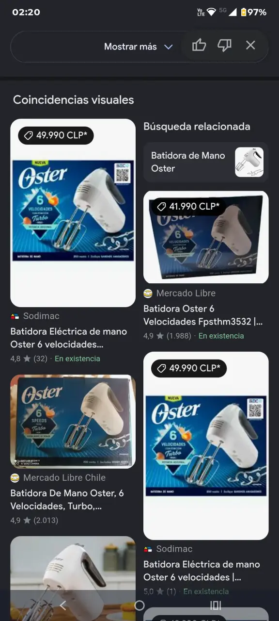 Batidora de mano Oster 6 velocidades - 5