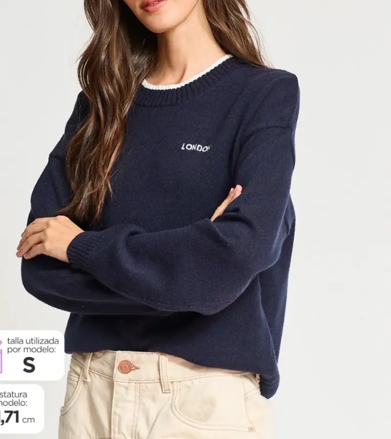 Suéter azul marino mujer Oversize