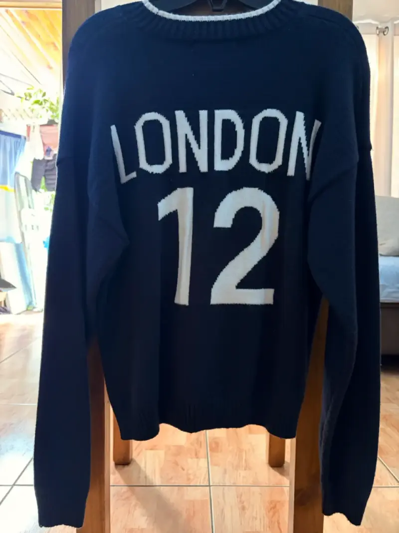 Suéter azul marino mujer Oversize - 4