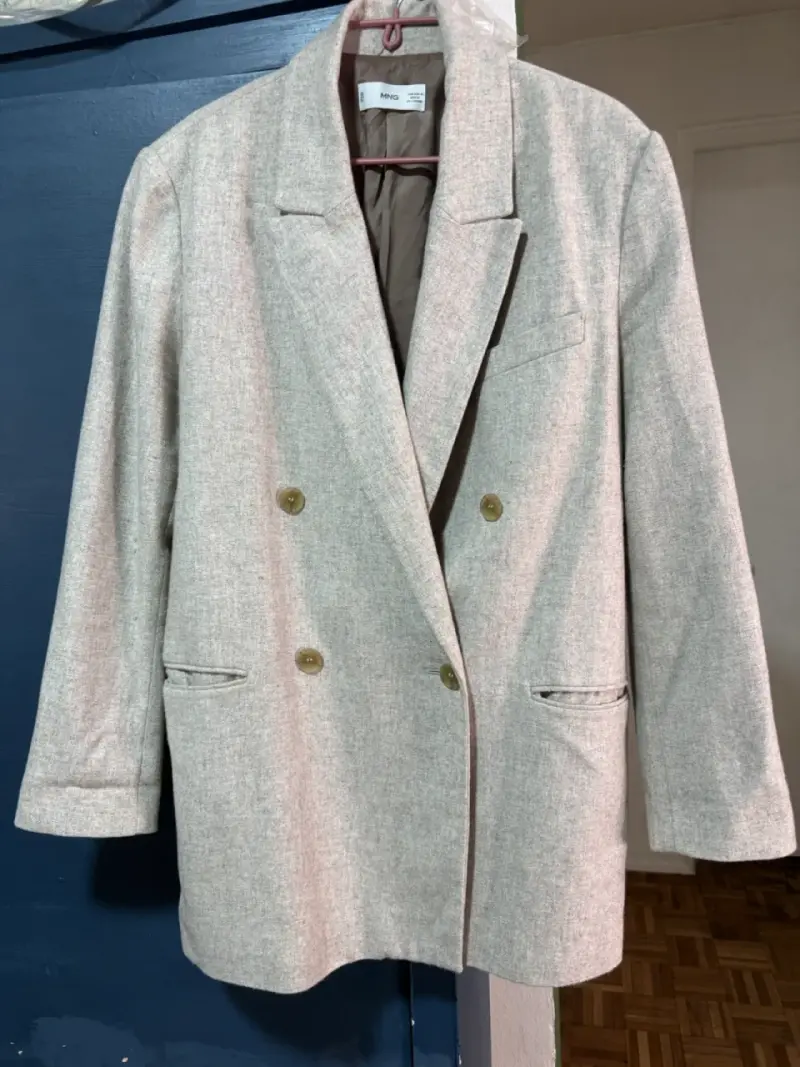 Blazer gris MNG de lana para mujer - 1