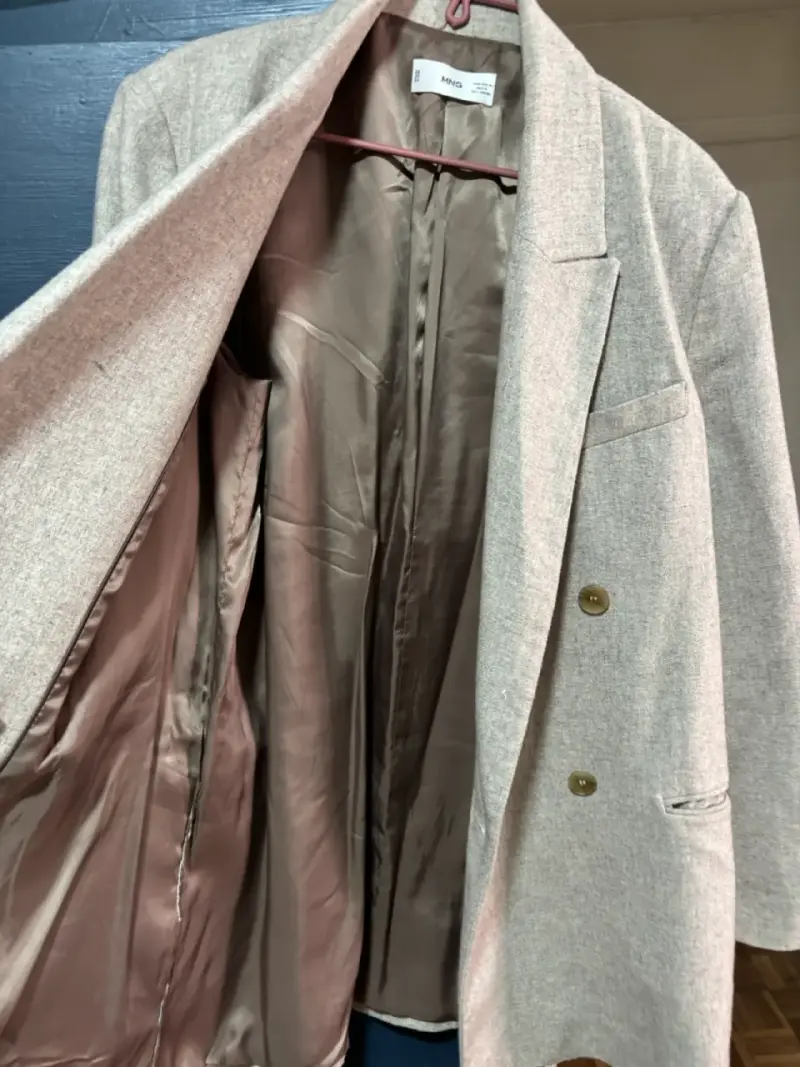 Blazer gris MNG de lana para mujer - 4