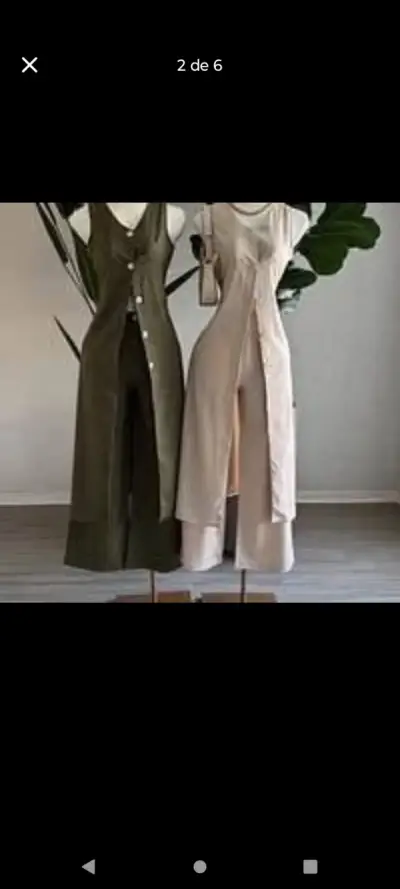 Traje de dos piezas de mujer en verde - miniatura 1
