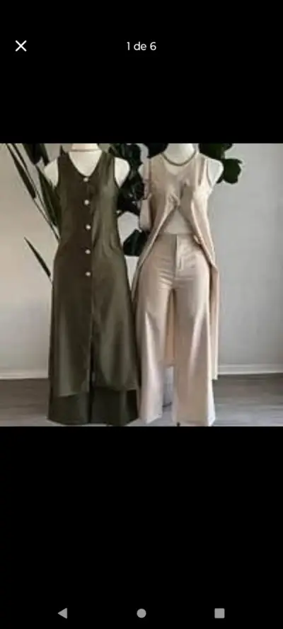 Traje de dos piezas de mujer en verde - miniatura 2