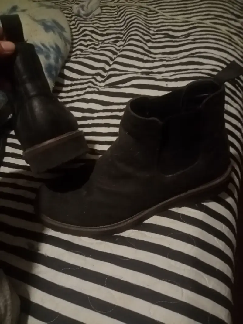 Botines negros de cuero para hombre - 1