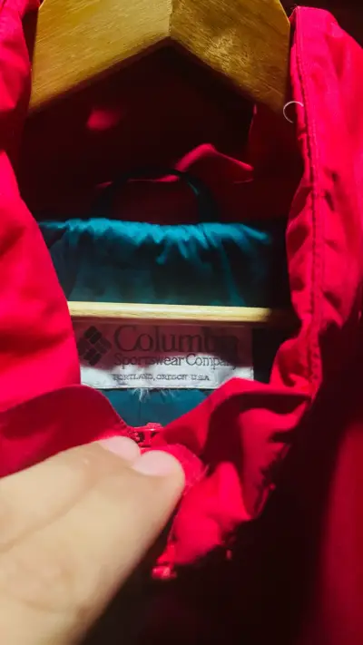 Chaqueta columbia impermeable rojo cereza fosfores - miniatura 3