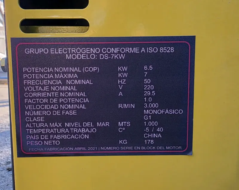 Generador diésel Otaru DS-7KW amarillo - 5