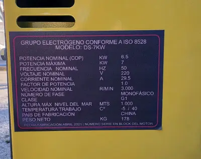 Generador diésel Otaru DS-7KW amarillo - miniatura 5
