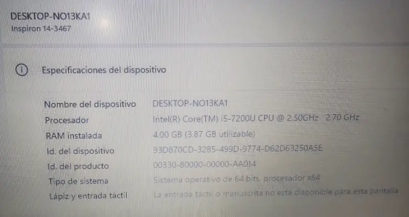 Notebook Dell Inspiron 14 batería nueva disco ssd - 3