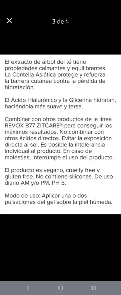Limpiador facial Revox Zitcare AHA-BHA-PHA - miniatura 2