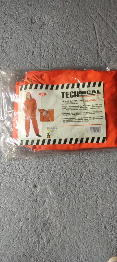 Traje impermeable naranja talla XL - miniatura 4