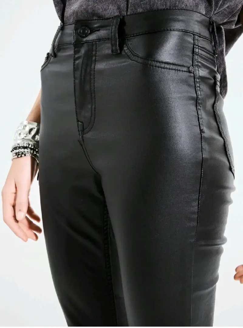 Pantalones Foster cuero sintético negro talla 36 - 3