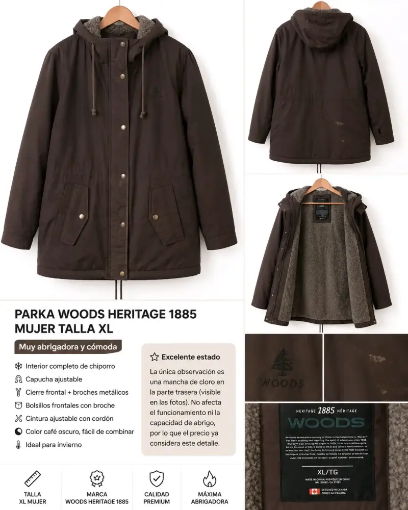 Parka Woods Heritage 1885 Mujer Talla XL
