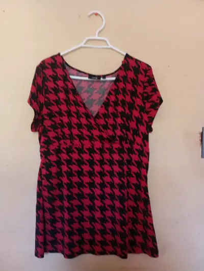 Polera manga corta  estampado pata de gallo - miniatura 2