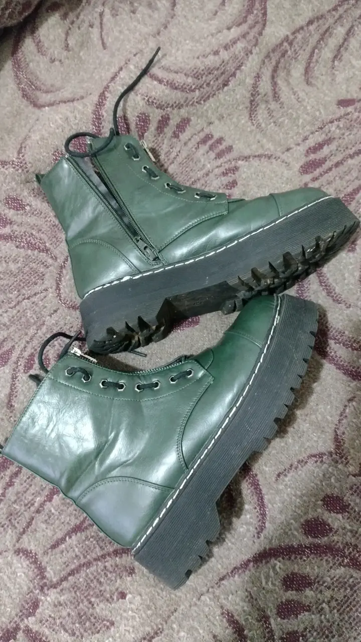 Botas militares verdes con cierre lateral - 2