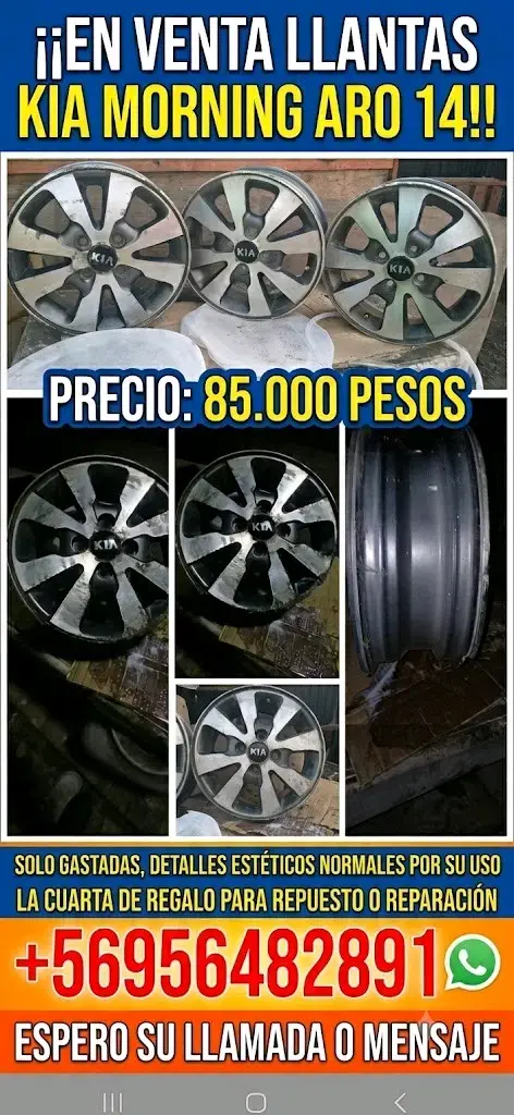 Llantas Kia Morning aro 14 usadas - 1