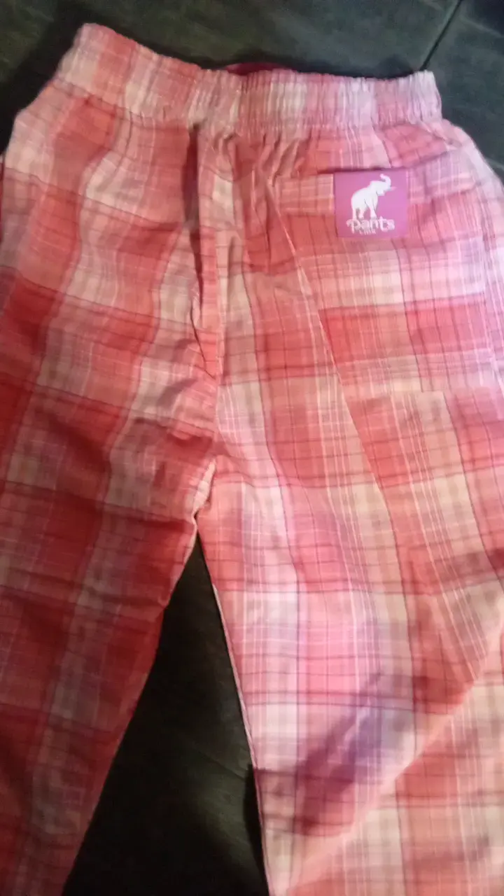 Pantalón tela a cuadros rosado talla 14 - 2