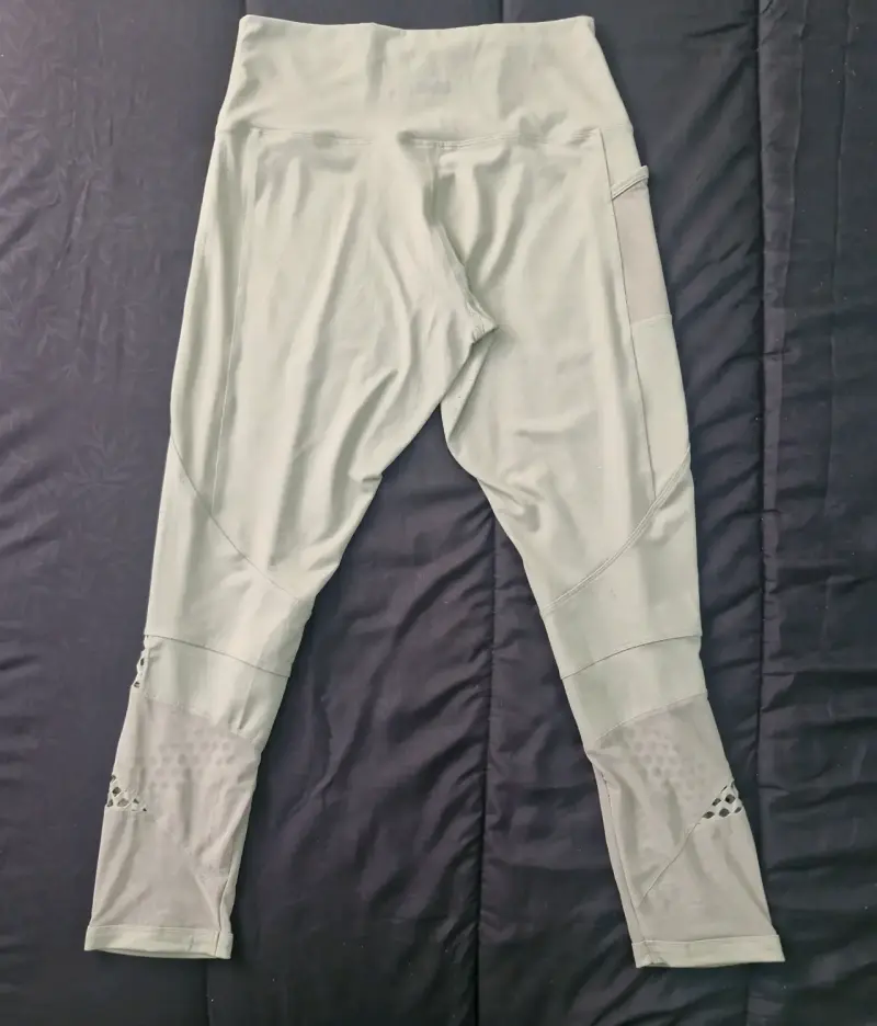 Leggings deportivos gris con diseño calado L - 4