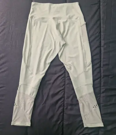 Leggings deportivos gris con diseño calado L - miniatura 4