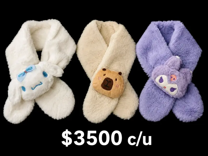 Bufandas de peluche con diseño de animales