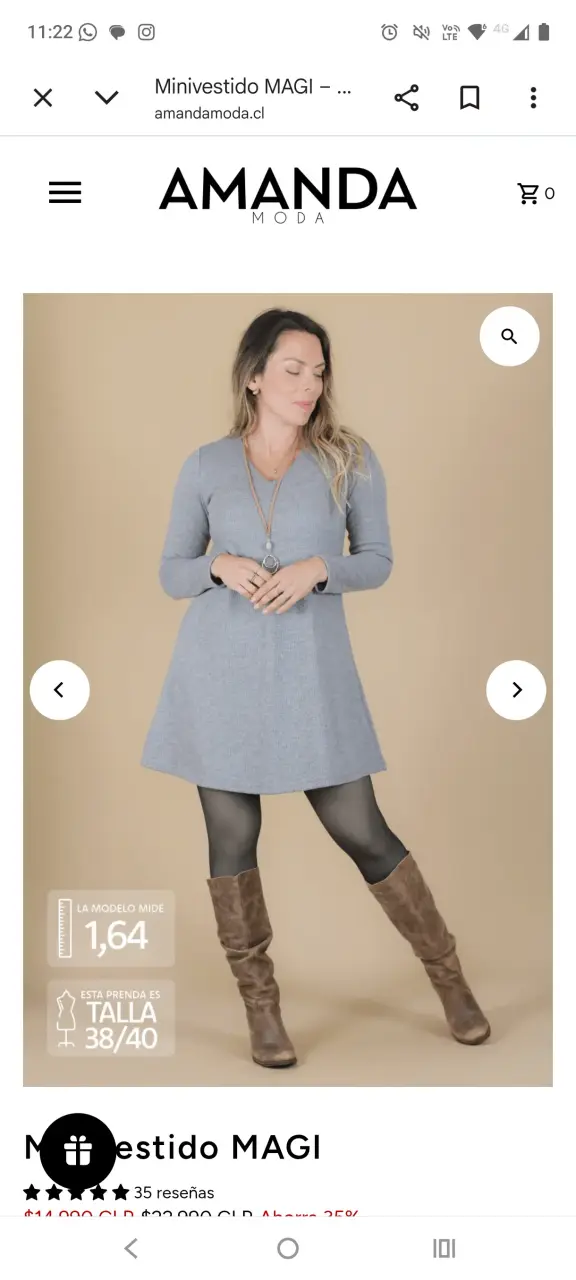 Minivestido gris casual Amanda Moda - 1