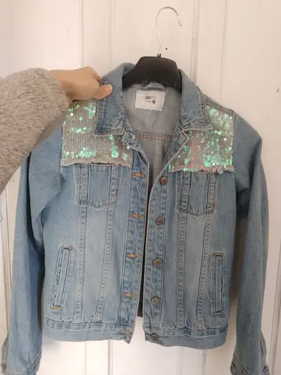 Chaqueta de mezclilla con lentejuelas ELV - miniatura 1
