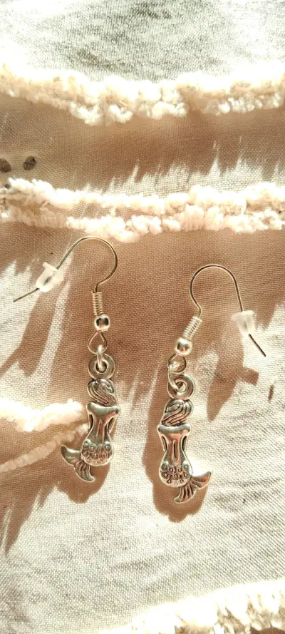 Aros colgantes plateados - miniatura 1