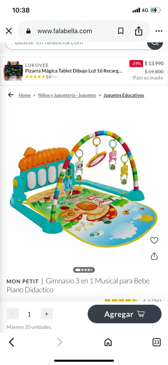 Gimnasio interactivo piano luz y música Kidz Time - 2