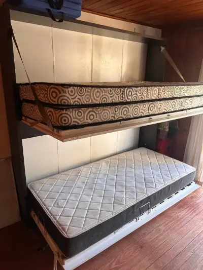 Cama abatible de pared blanca - miniatura 3