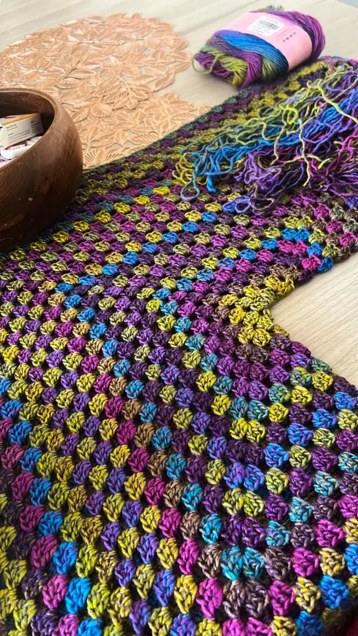 Cardigan tejido a crochet multicolor - 3
