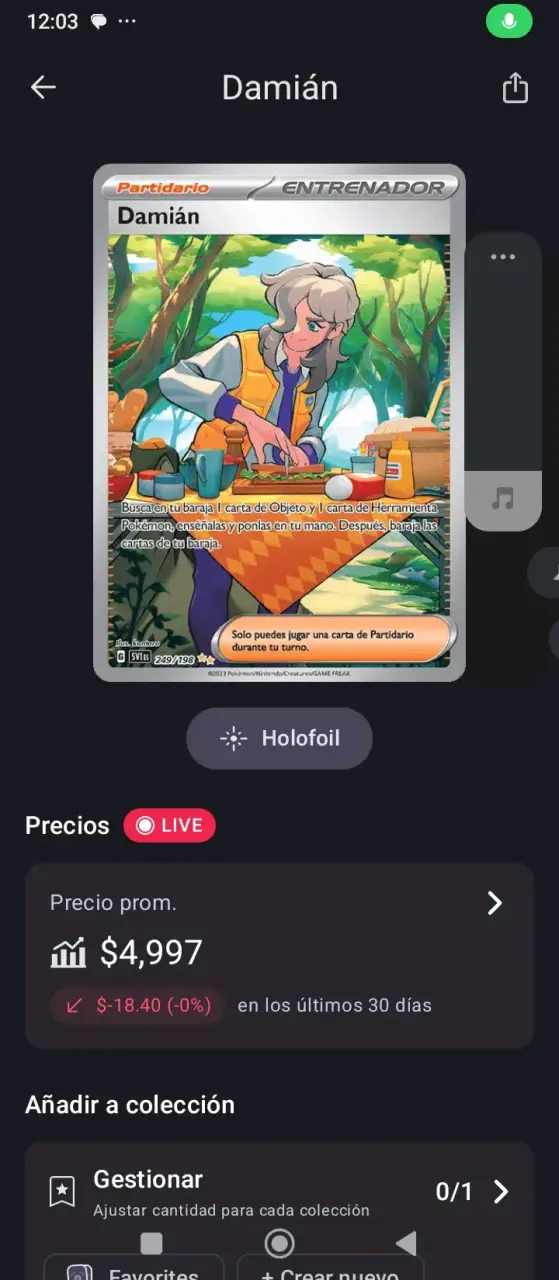 Carta Pokémon Entrenador Damián - 2