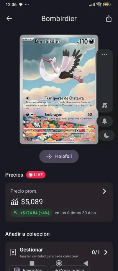 Carta Pokémon Bombirdier básica - miniatura 2