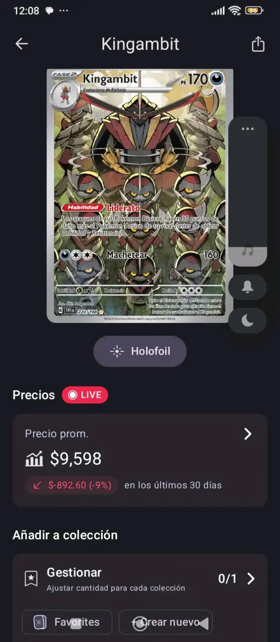 Carta Pokémon Kingambit holográfica - 2