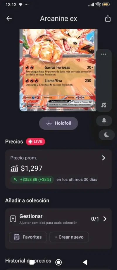 Carta Pokémon Arcanine EX holográfica - miniatura 2